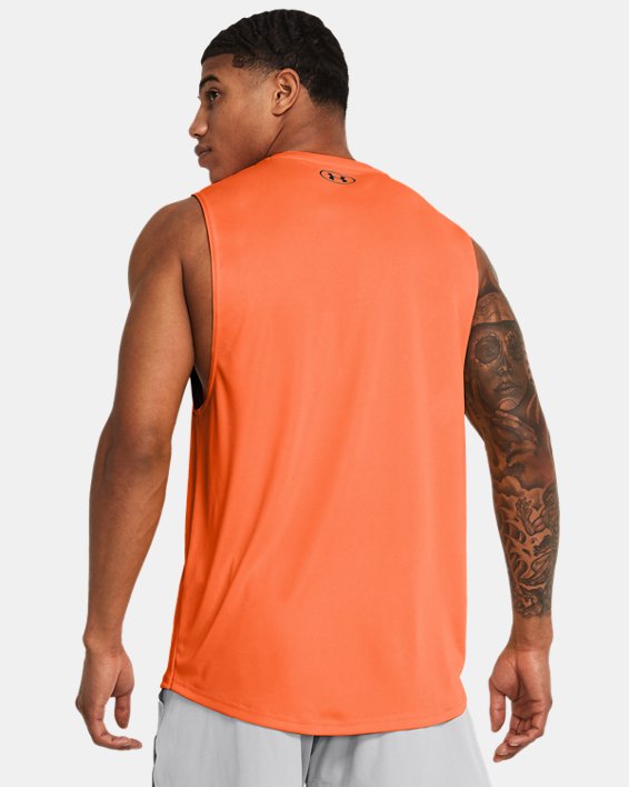 เสื้อกล้าม UA Velocity Muscle สำหรับผู้ชาย in Orange image number 1